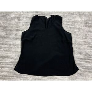 Notations Top Womens Medium Black Sleeveless Polyester V-Neck Casual